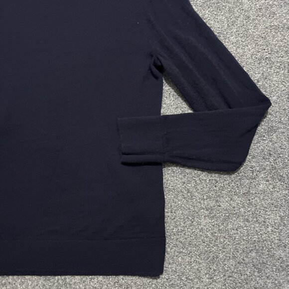 Abercrombie Fitch Sweater Size Small Navy Blue Wool Long Sleeve V-Neck Preppy - Picture 12 of 13